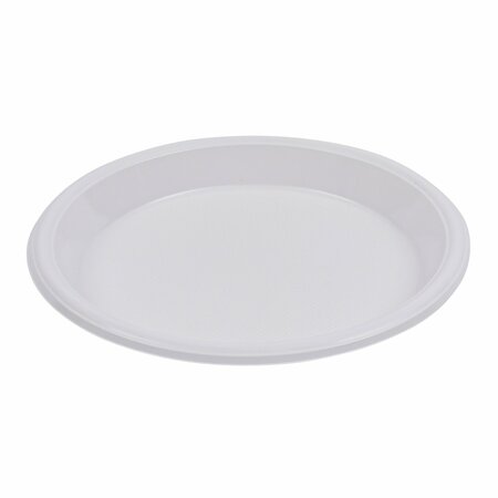 BOARDWALK Hi-Impact Plastic Dinnerware, Plate, 10" Diameter, White, PK500 PLHIPS10WH